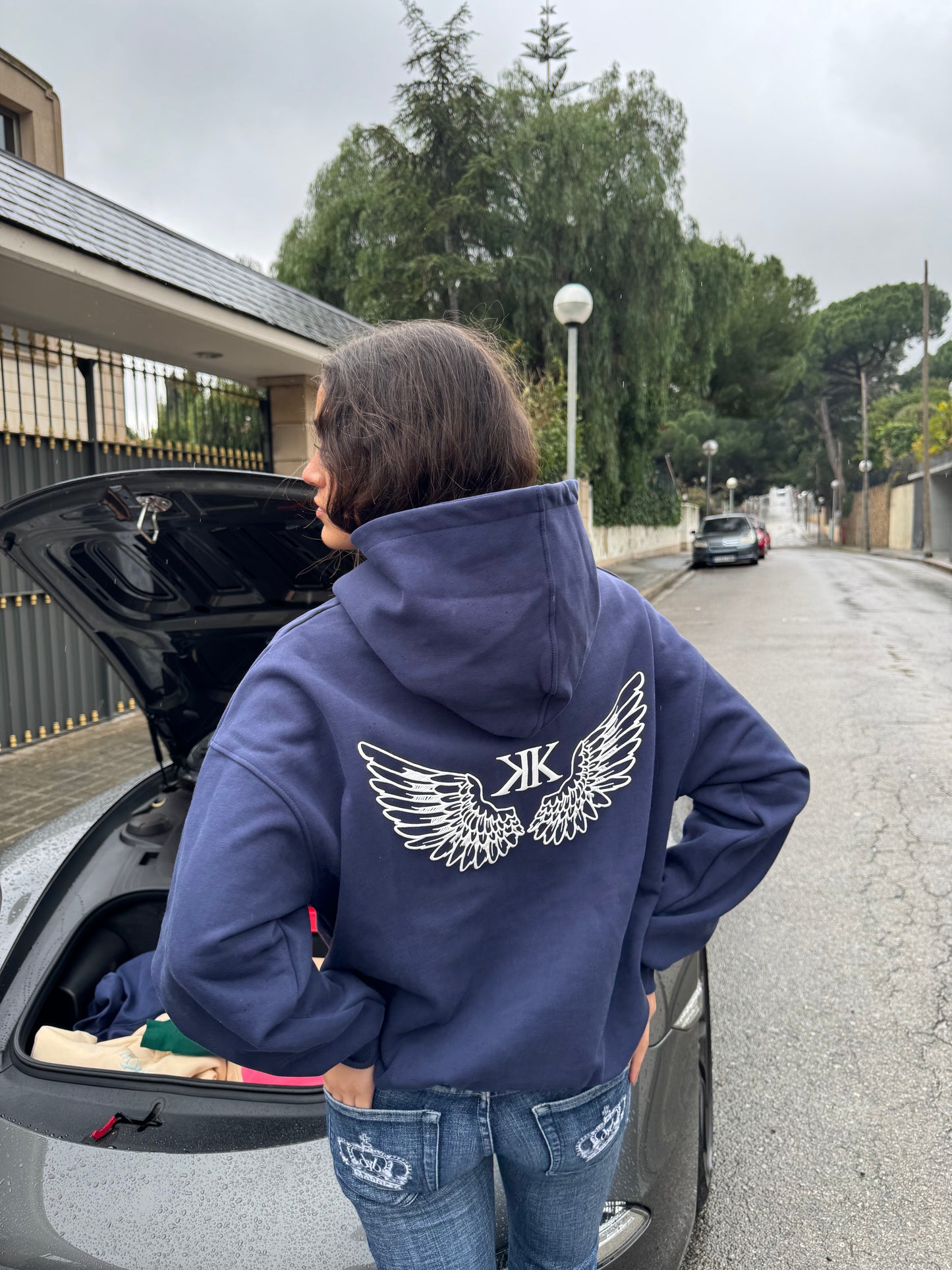Wings Hoodie Navy Blue