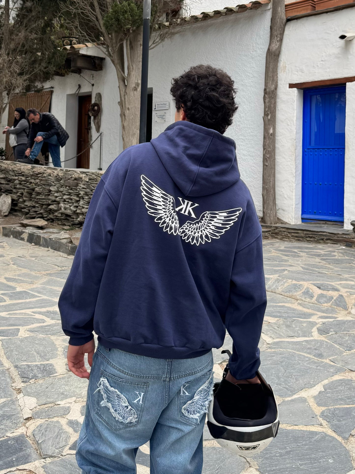 Wings Hoodie Navy Blue