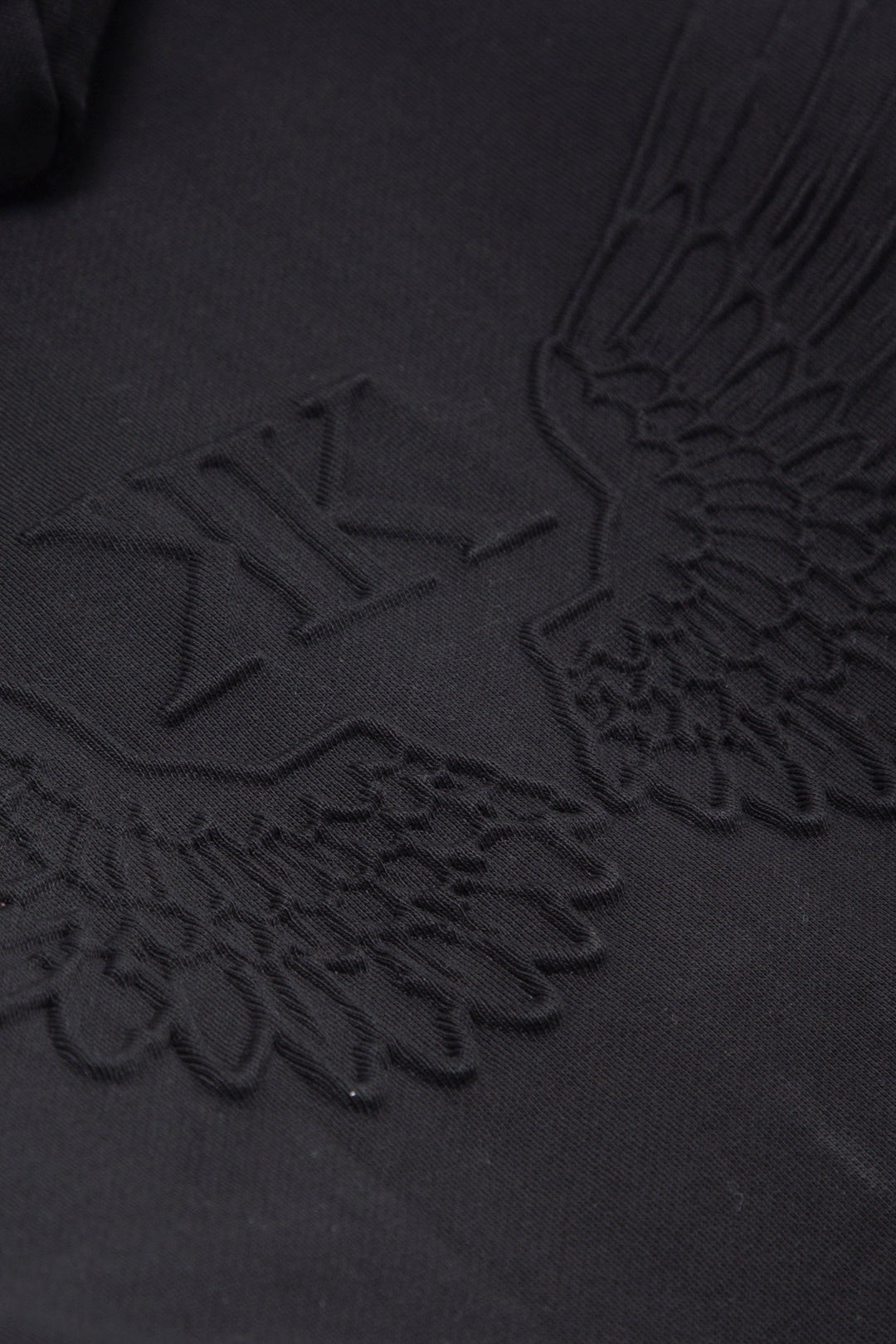 Embossed Zip-Up Hoodie Black