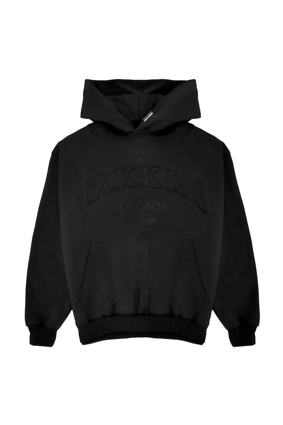 Embossed Zip-Up Hoodie Black – Takkra Barcelona