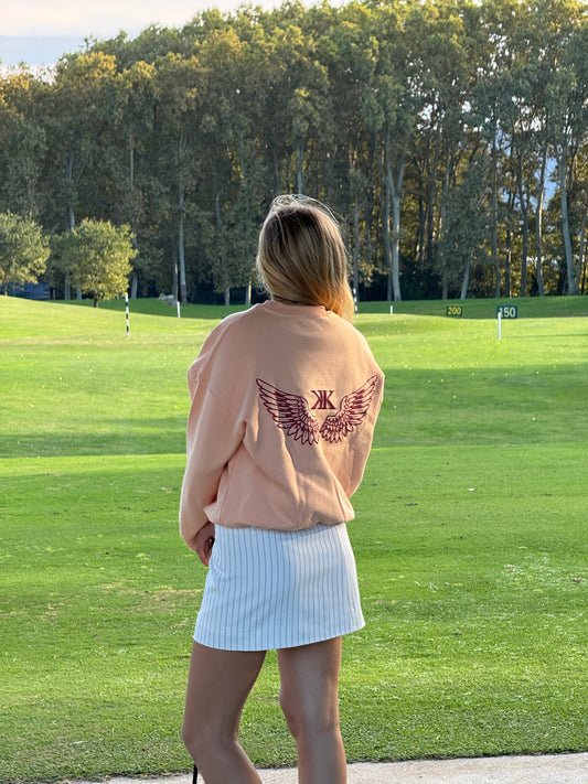 Wings Crewneck Peach Orange