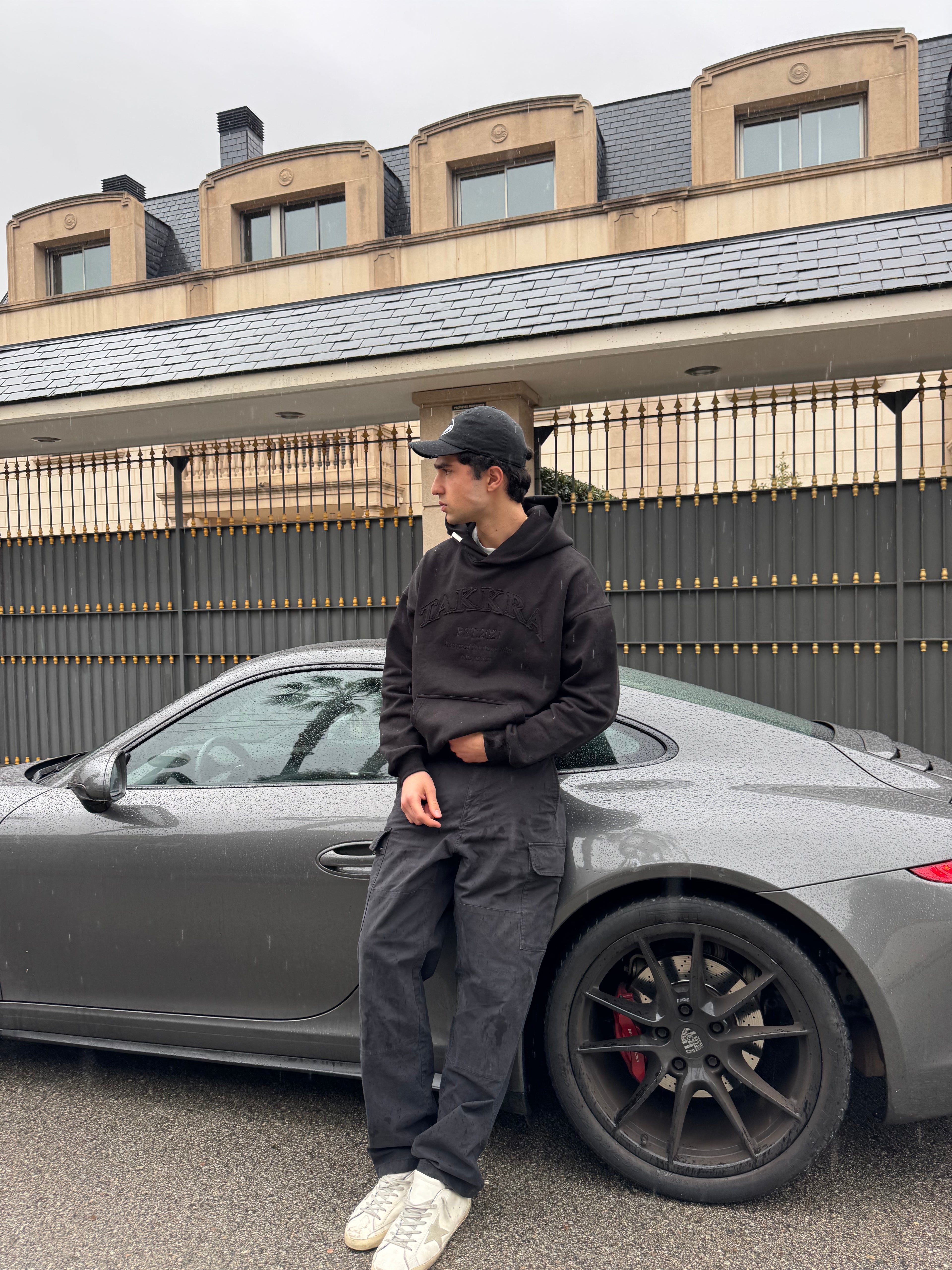 Distressed Hoodie Black