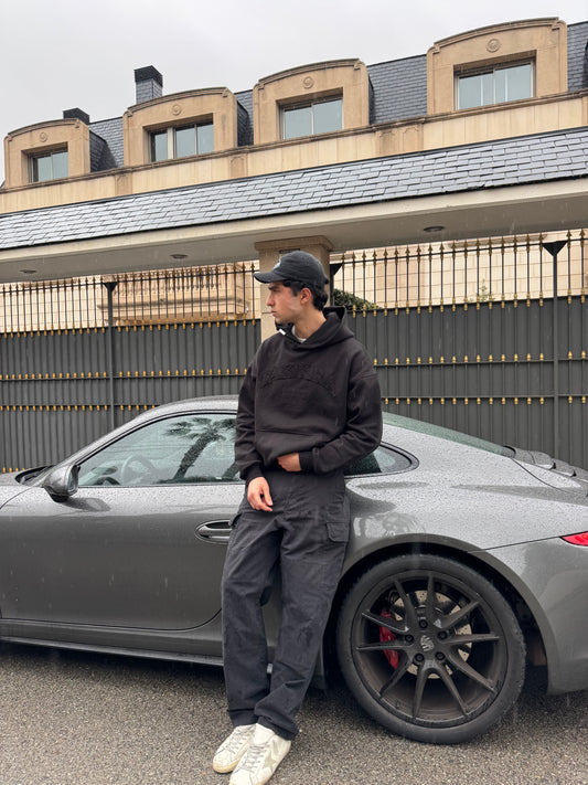 Distressed Hoodie Black