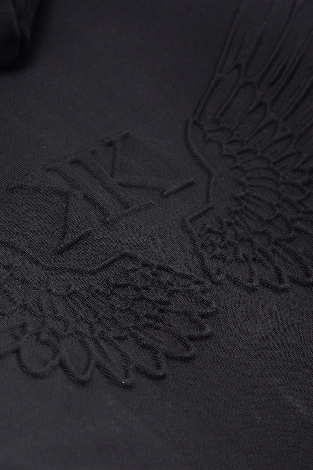 Embossed Zip-Up Hoodie Black