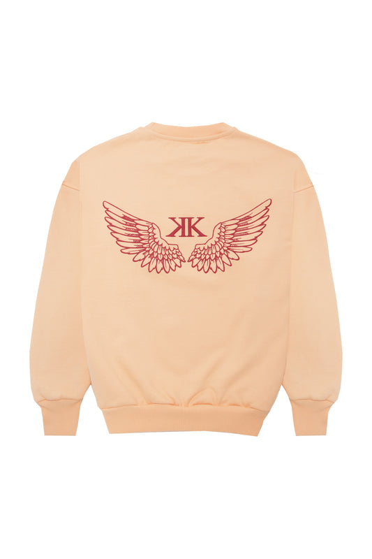 Wings Crewneck Peach Orange