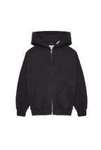 Embossed Zip-Up Hoodie Black