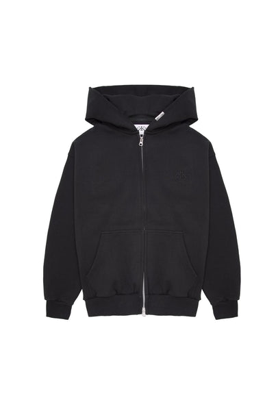 Embossed Zip-Up Hoodie Black – Takkra Barcelona